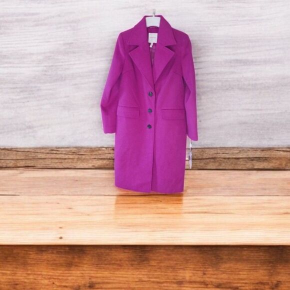 Anthropologie Avec Les Filles Women Trench Tailored Coat Magenta Pink Size XS